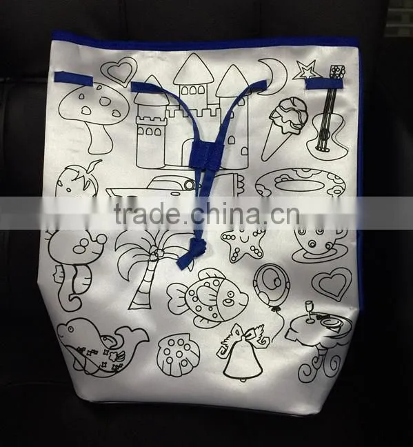 Animation style DIY schoolbag graffiti bag children backpack