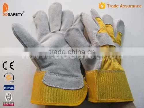 DDSAFETY 2017 Wholesale Cow Split Leather Work Glove Safety Gloves