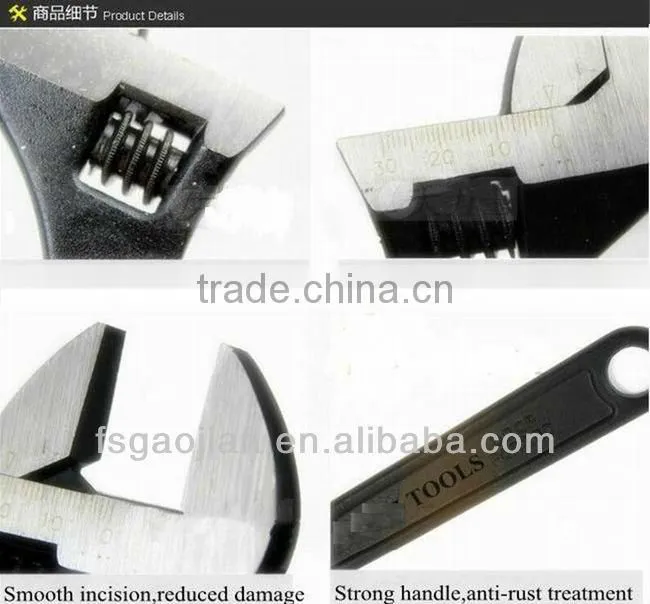 high quality stainless steel adjustable wrench