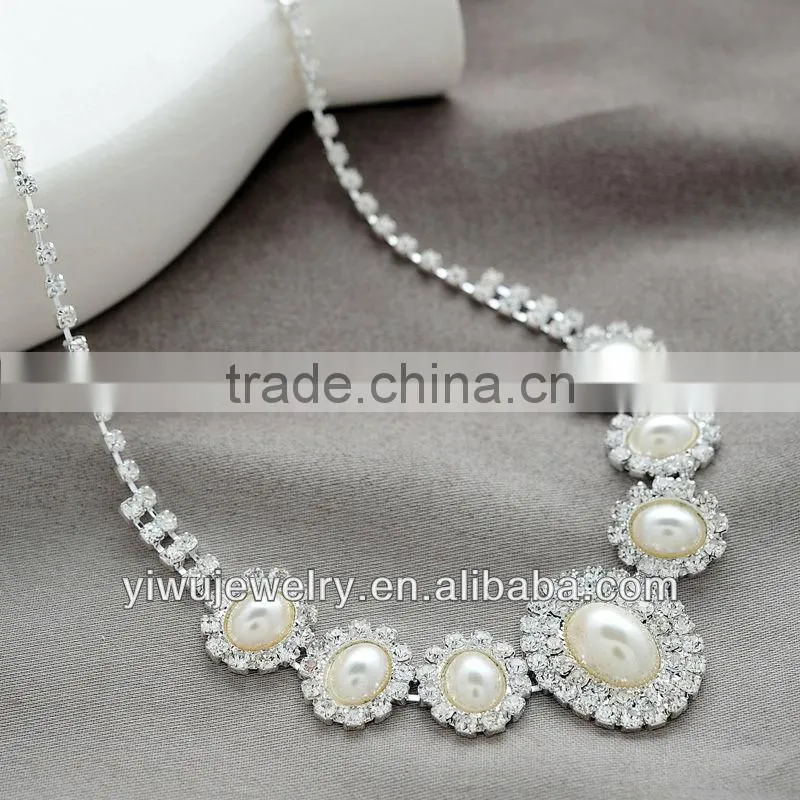 Fashion Rhinestone And Pearl Women Bridal Jewelry Set