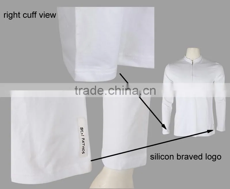 Free Sample Long Sleeves 100% Cotton Screen Printing Plain White Tee Shirt