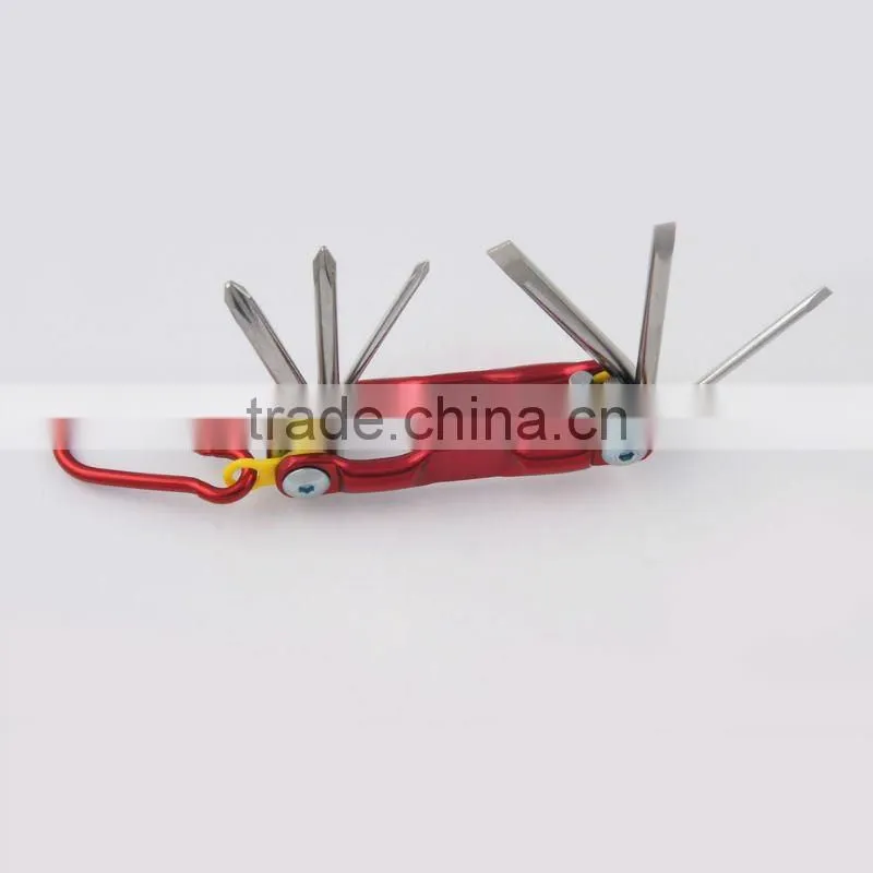 2014 new Stock pocket mini multi aluminium oxide promotion bike keychain tools 605-6