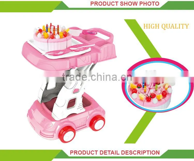 Multi-function cooking set kids play toy small kitchen trolley