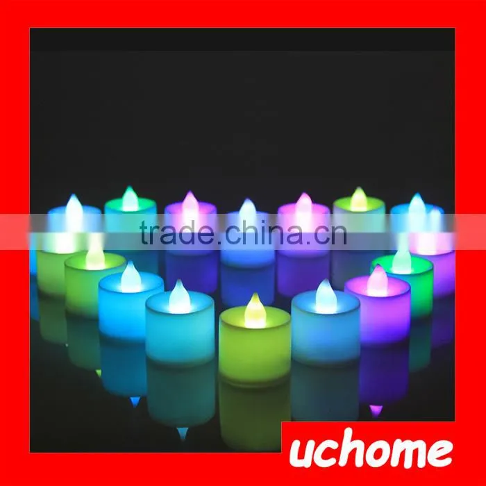 UCHOME LED Electronic Candle Light Colorful Flash Candle Light Romantic Colorful Small Night Light Wedding Candles