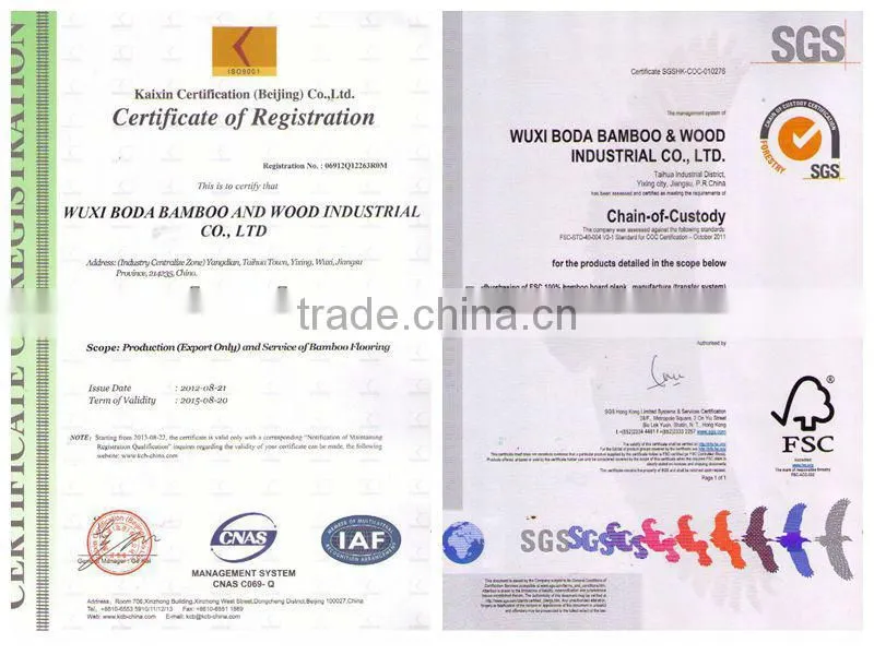 Solid parquet wood flooring FSC
