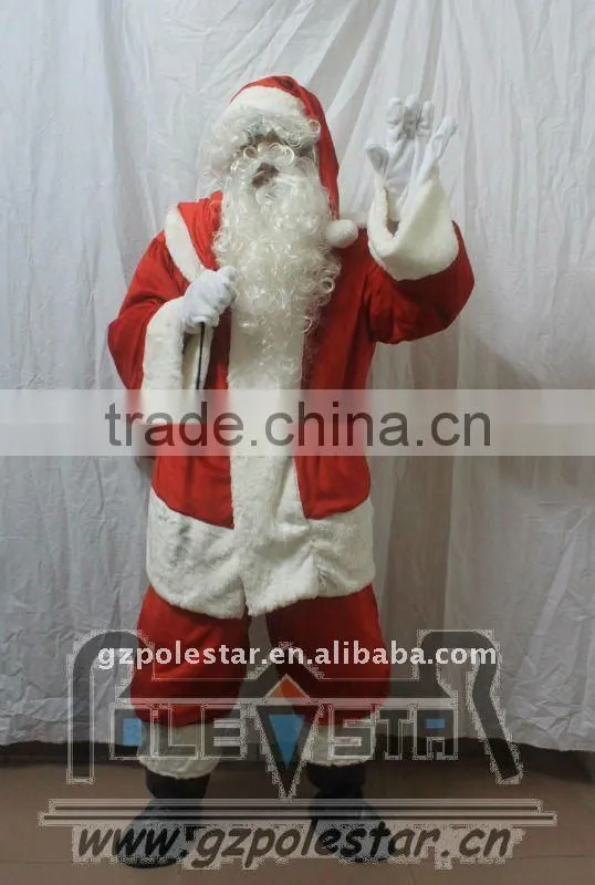 Christmas santa claus costume high quality fur