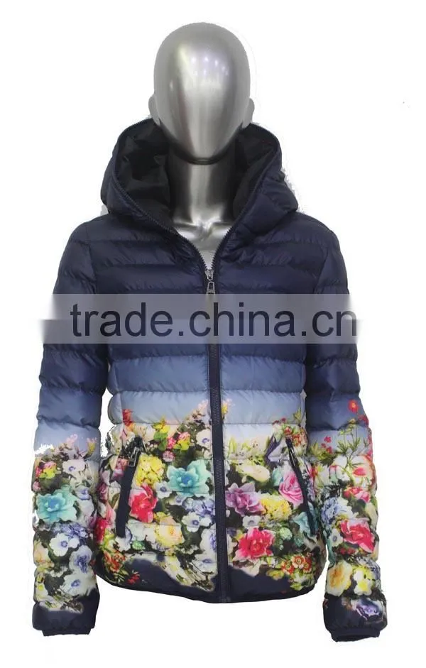 ALIKE women jacket flower print fabric
