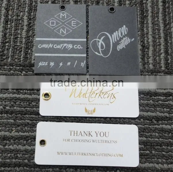 2017 custom high quality private hang tags jeans swing tags