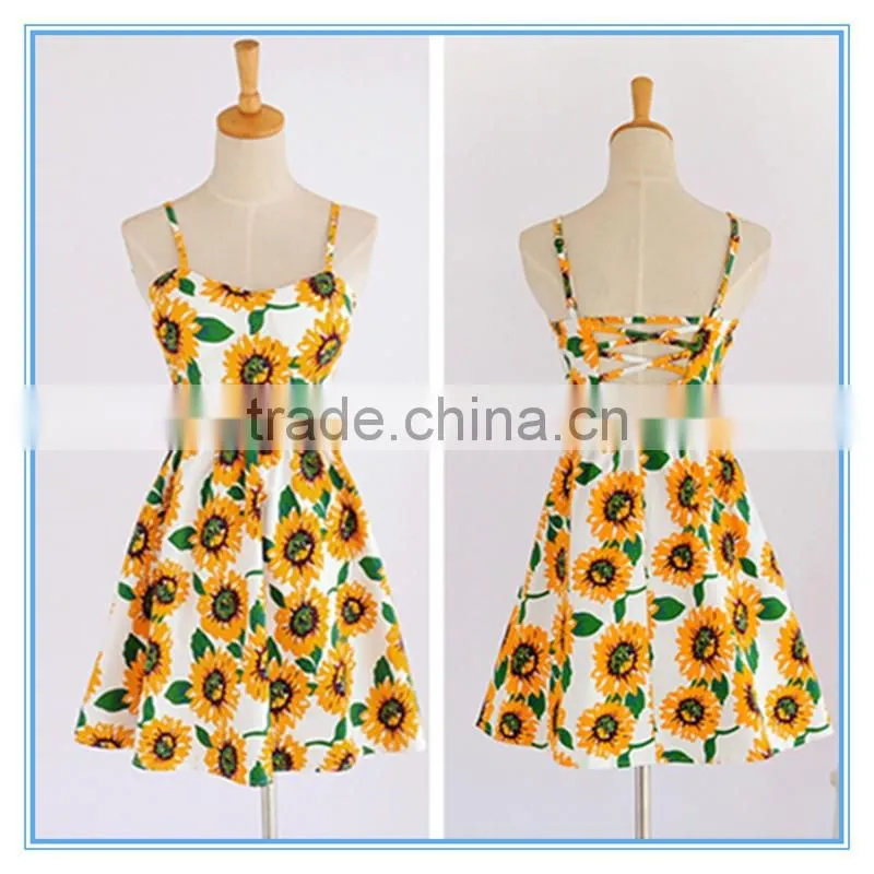 Korean Summer Dresses New Fashion Lady Dress Backless Dress Beach Patterns