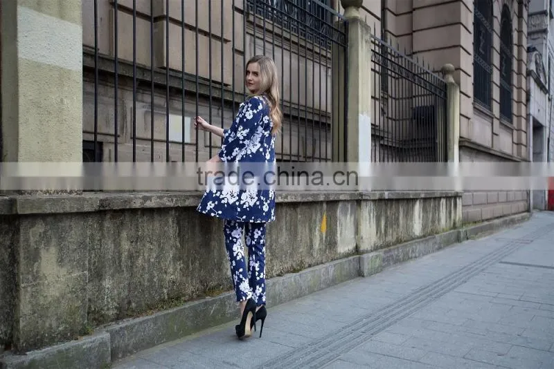 ladies's casual suit print suit for young lady fashion jacket and pant
