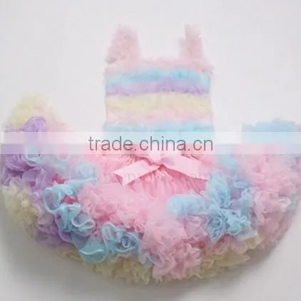 Children's Boutique Super Fluffy Drop Ballet Ruffled Satin Belt Bow Tutu Chiffon Party Clothing Girls' Fluffy Pettiskirts
