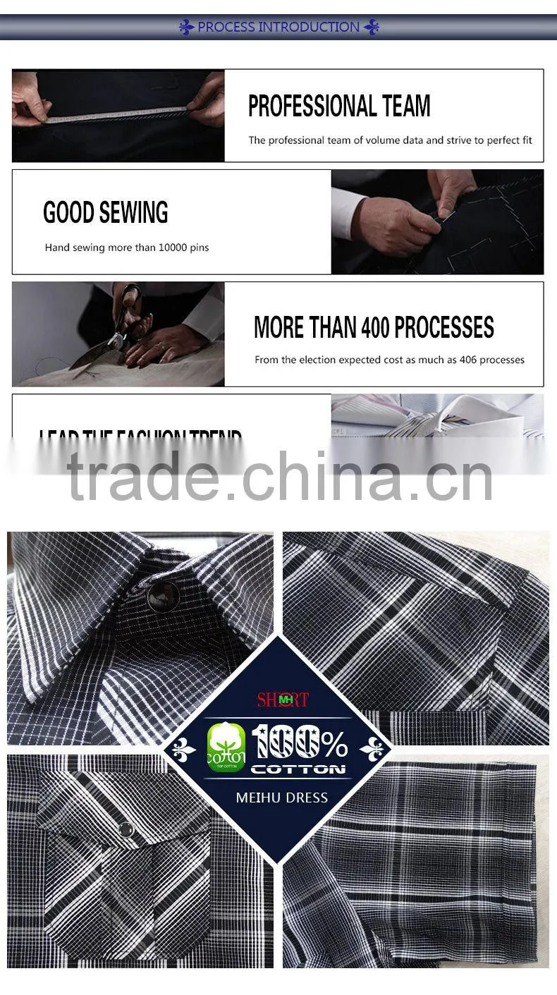 new design short sleeve check men shirts