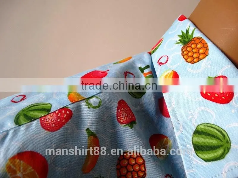 fruit printed short sleeve casual shirt for men