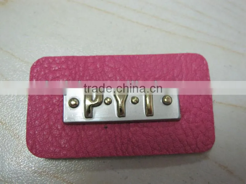 fashion bag accessories pressed metal labels