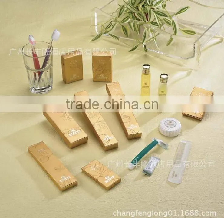 Wholesales eco friendly disposable personalized guest amenities hotel set