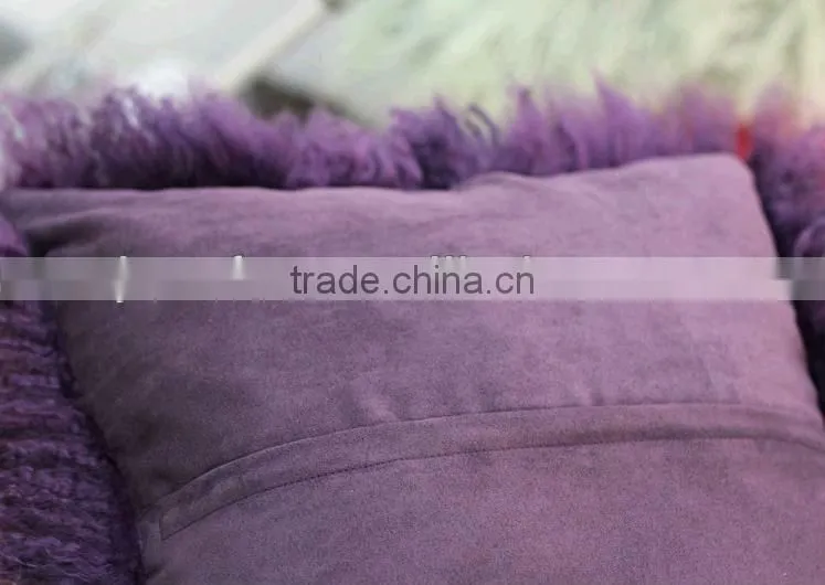 Custom-Made Dyed Color Lamb Fur Cushion/Hot sell