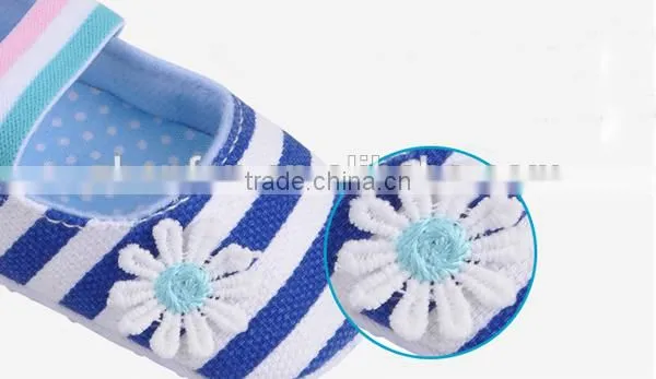 soft sole stripe pretty sun flower anti slip baby girl shoes
