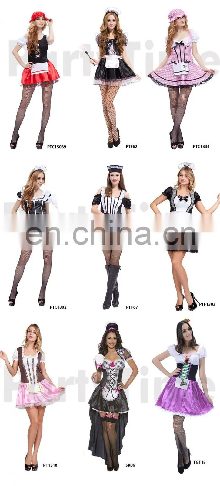 china direct sell cosplay hot sexy french maid costume