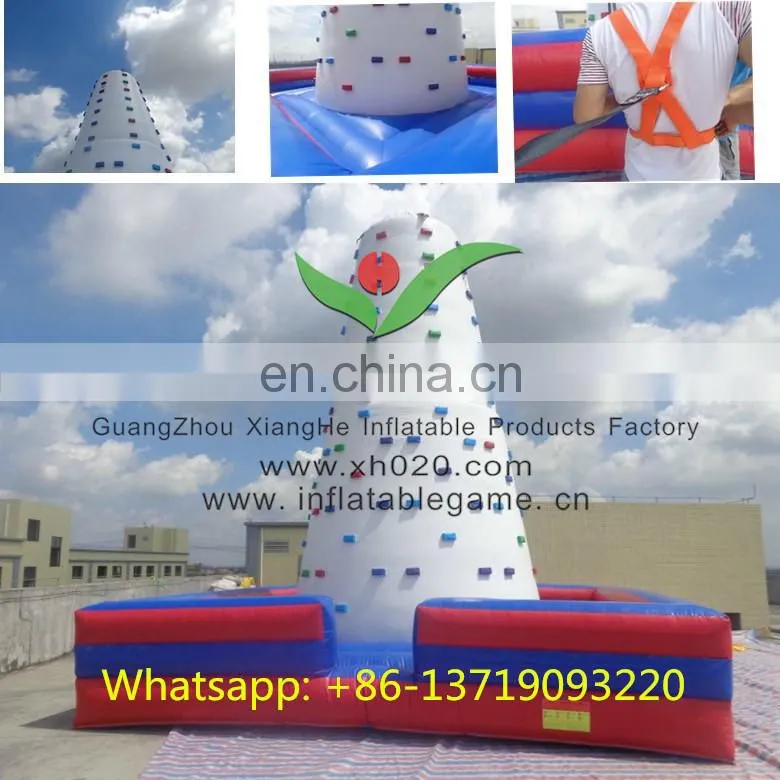 2016 Commercial inflatable rock climbing wall with slide