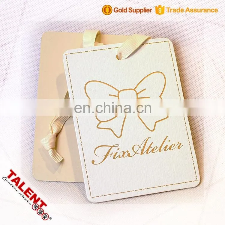 custom printed kraft paper garment hang tag with metal eyelet cotton string