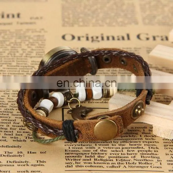hot sale genuine charm retro leather WristWatch