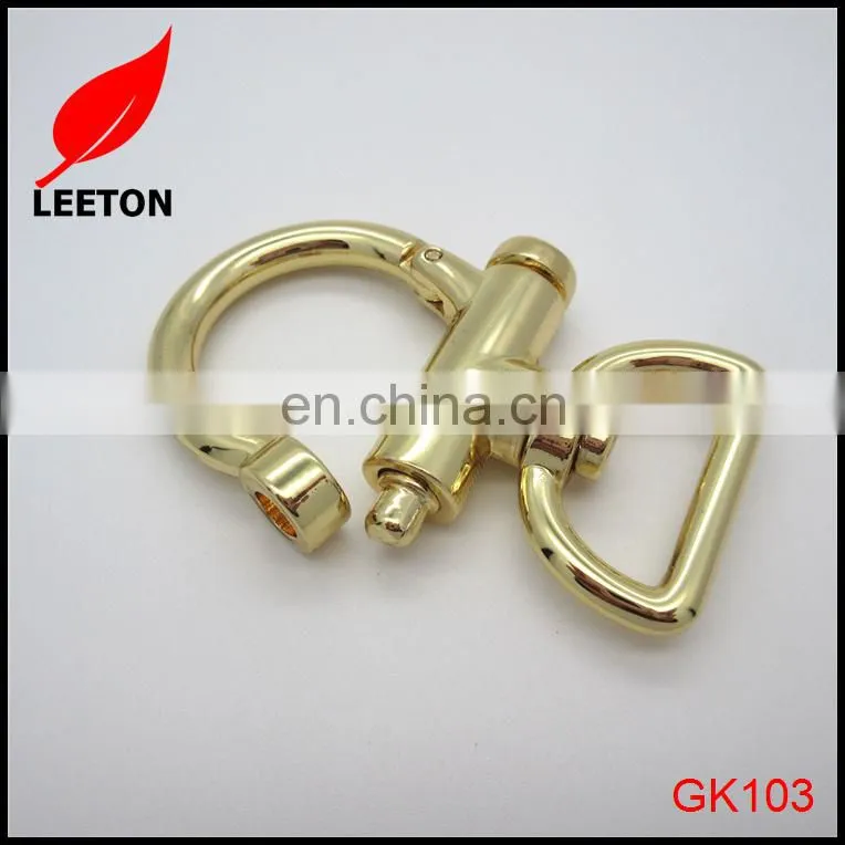 Good quality fashion 25mm shiny gold bag snap hook