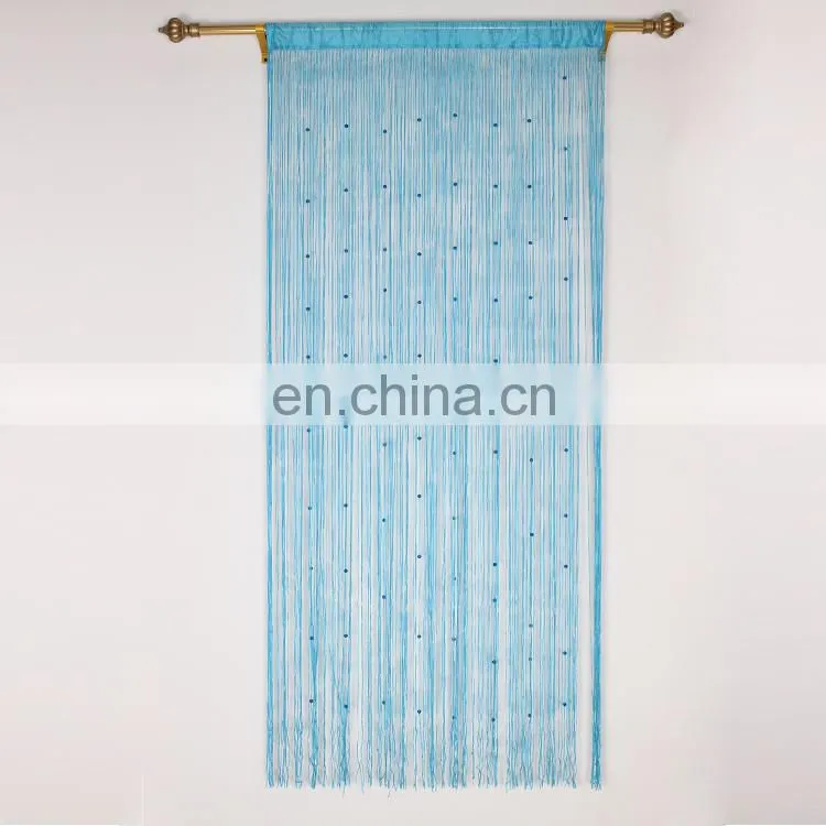 Blue fresh sound proof decorative tassel fringe string curtain