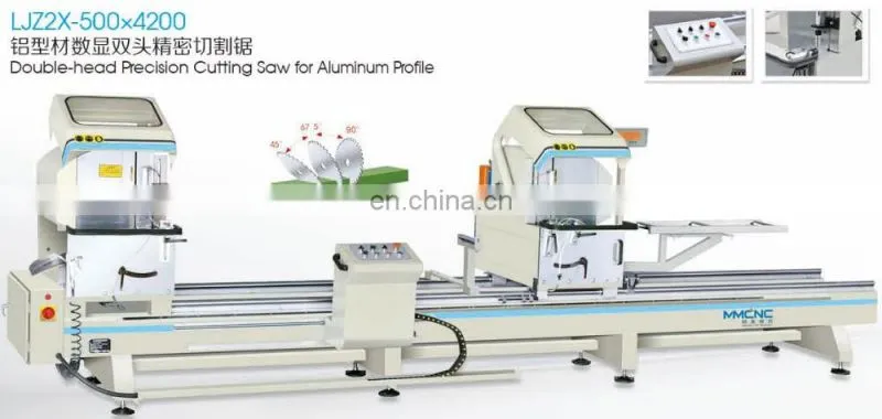 High pricision double miter saw aluminum doors window making equipment