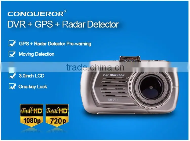 3 IN 1 Combo HD Full 1080P Car Dvr / remote Radar Detector With GPS Locator new Car dash cam