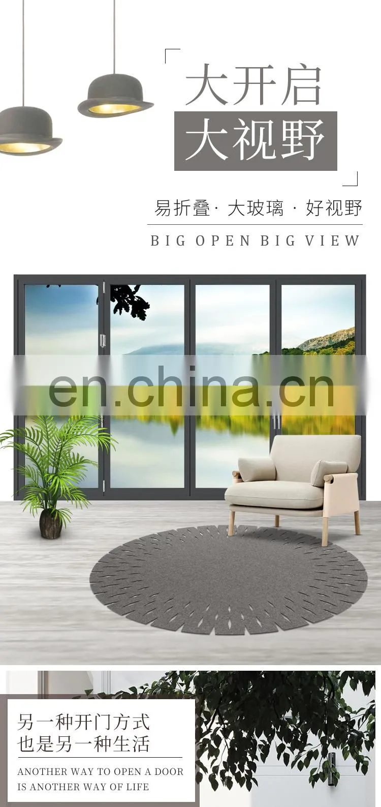 High quality Product Warranty Soundproof Aluminum Glass Windows Shades Security folding window