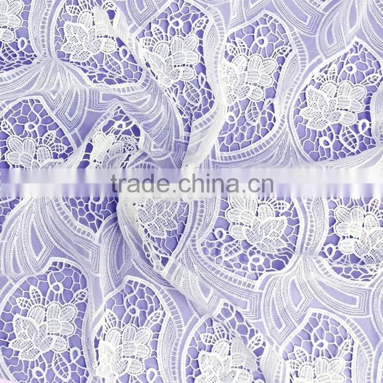 Woman garment accessories transparent micro fiber polyester white 130-135cm width mesh lace fabric
