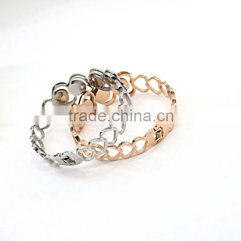 China Supplier Jewelry In Stainless Steel Gold Bangles Models Heart Style