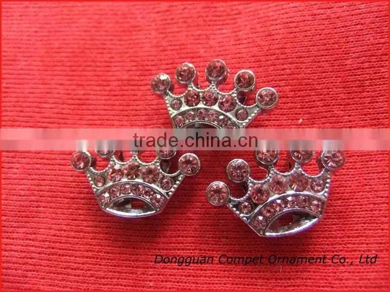 Compet produce 10mm slide charm crown, metal crown, fashion full rhinestone crown