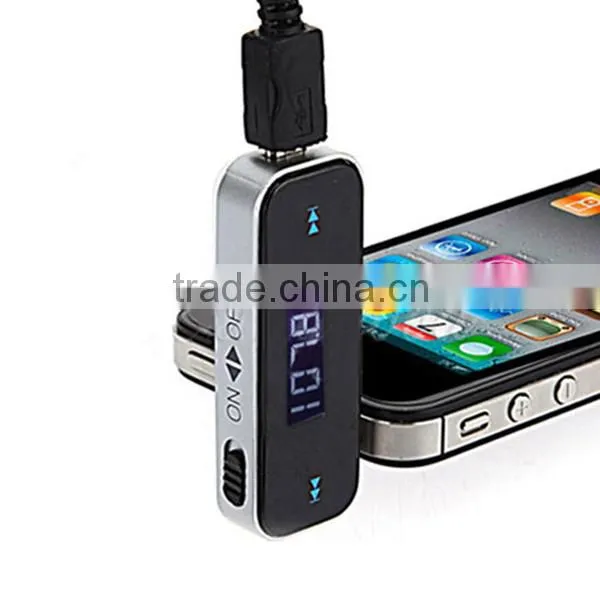 Universal FM Transmitter with 3.5mm audio jackwith LCD displays frequency, fm transmitter microphone
