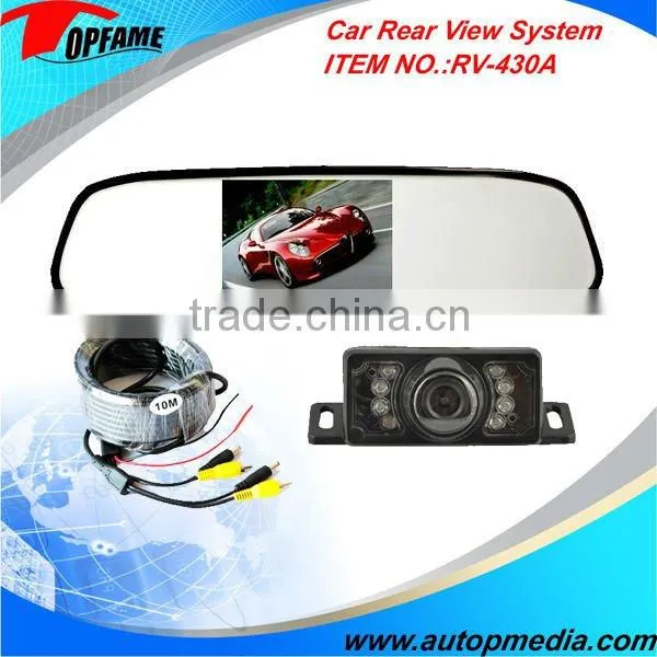 Shenzhen supplier CE RoHS car rear view system with 4.3 inch monitor and backup camera