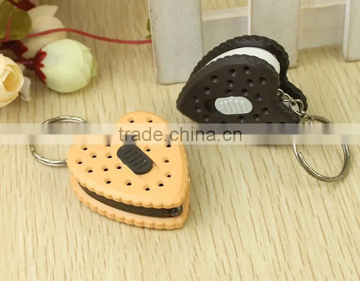 led key chain heart shape cookies Electronics LED flashing keychain