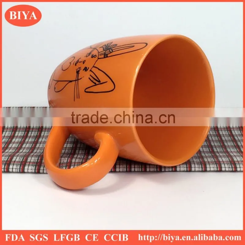 custom coffee cup hot sale Fashion and contracted Ceramic cup Mark cup orange mug