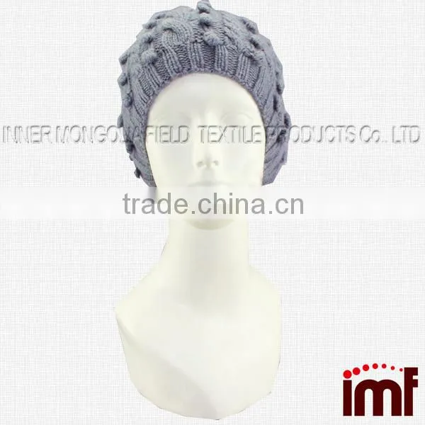 Warm Grey Cashmere Slouch Beanie Hat