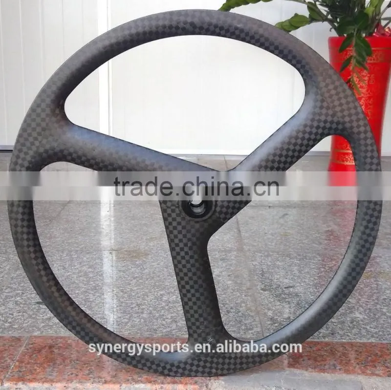 2016 hot sale and high quality 40mm high, full carbon 3 spoke wheel, both track and road W3