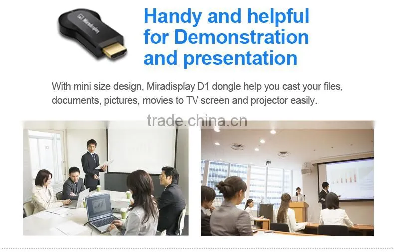 Miradisplay tv dongle,wireless display dongle chrome cast