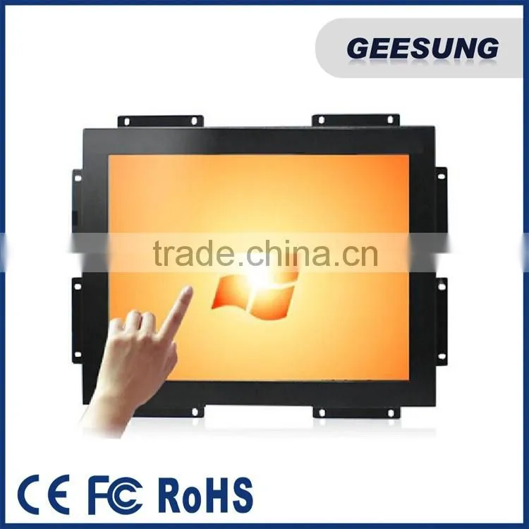 12 inch metal 5-wire touch monitor/square open frame monitor