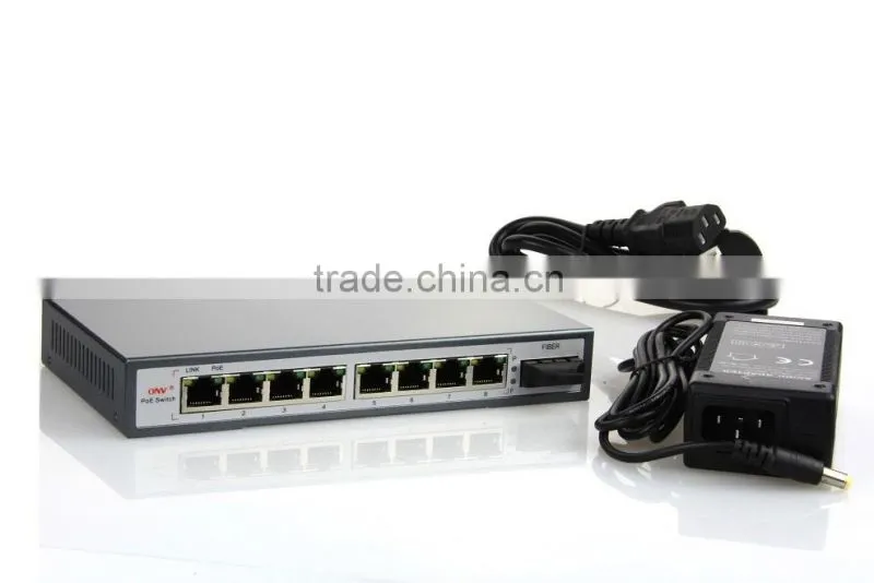 9 Port Ethernet PoE switch 48v with 1 Fiber Port (IEEE802.3af )