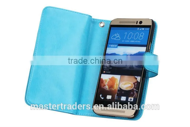 Cheap Crazy Horse Grain 2 In 1 Wallet PU Leather Case With Multi Card Slot For HTC One M9 MT-3657