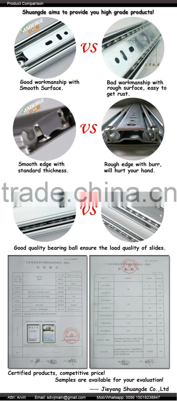 king slide drawer slides/roller drawer slide/telescopic channel drawer slide