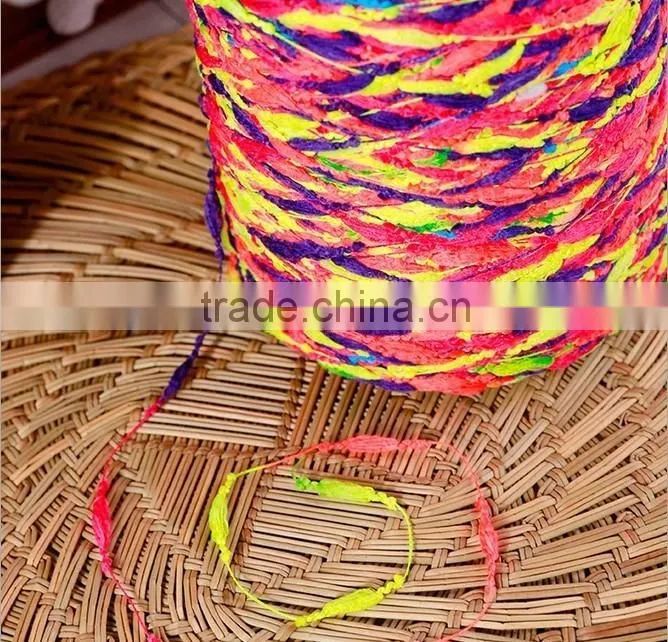Colour polyester lantern fancy yarn on cone for hand knitting