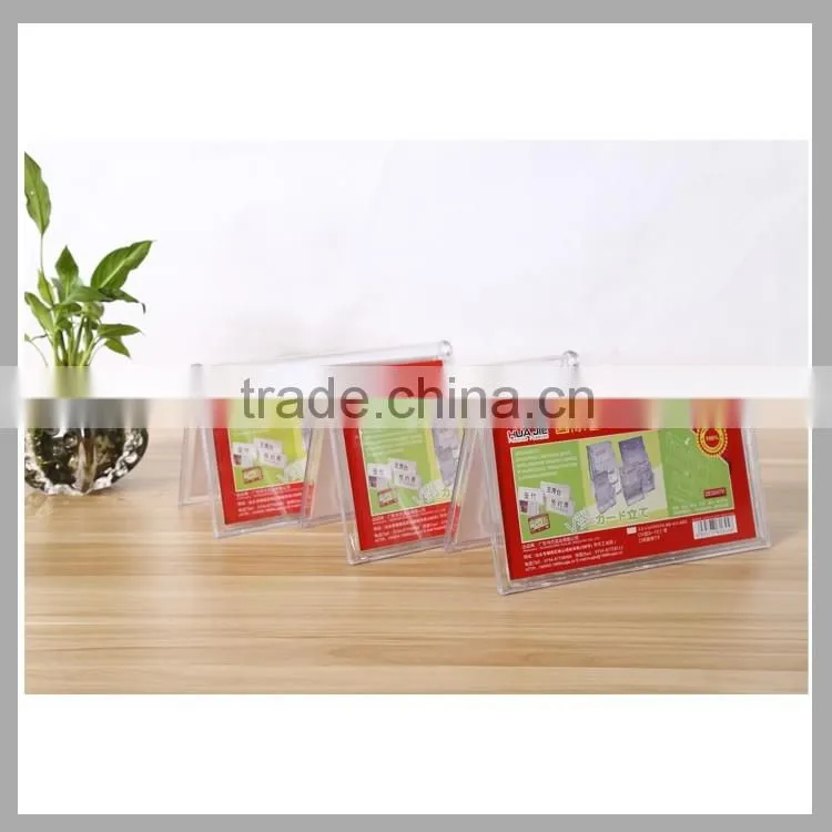 Office stationery V shape transprent acrylic table sign holder