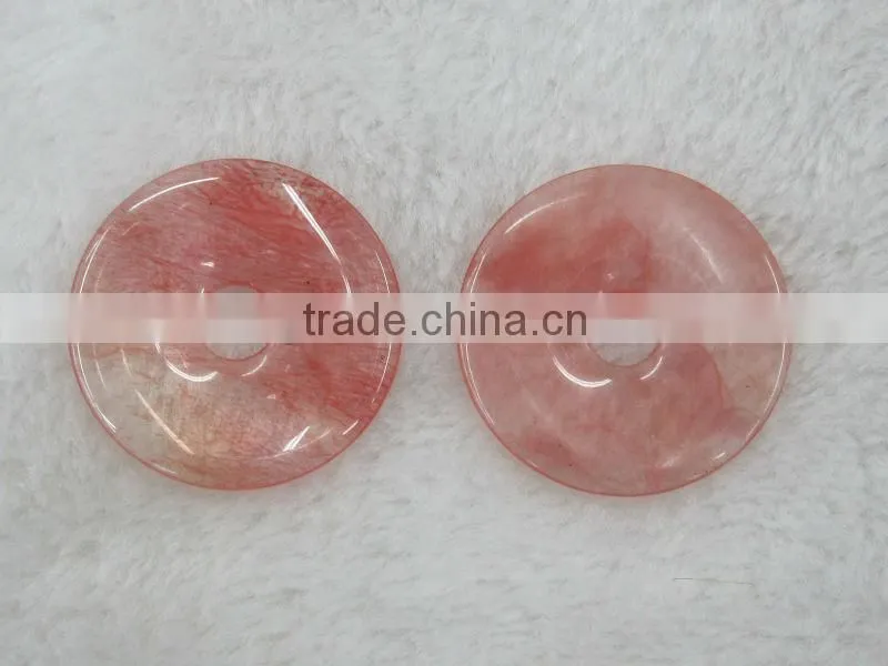Wholesale Yellow Glass gemstone donut gemstone for decoration
