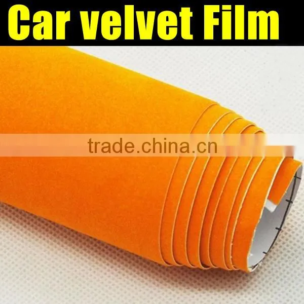 velvet car wrap 1.35*15m red color