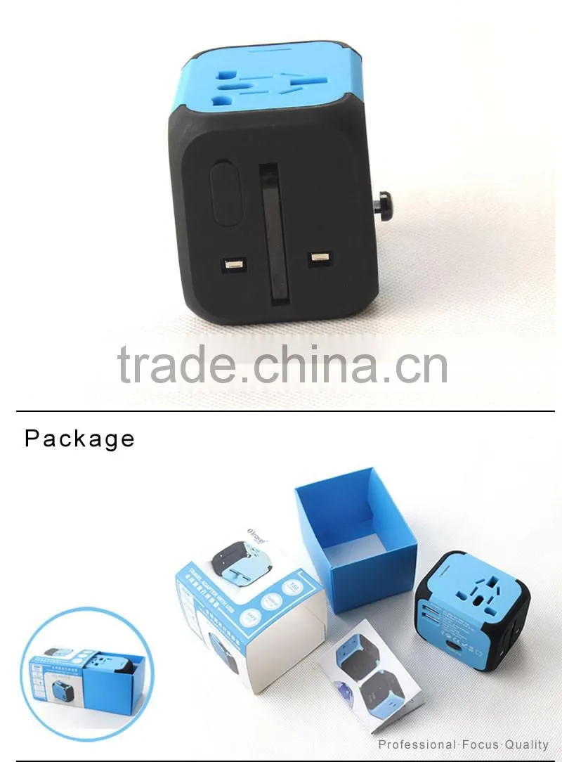 UK/US/EU Standard Universal Travel Adapter 5V 2.4A Output