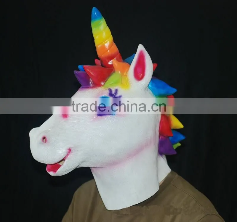 New design Fancy Full Head Animal Horse Latex mask Halloween Party Mask
